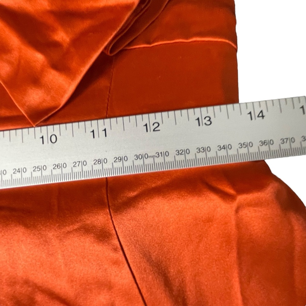 Cinq à Sept Silk Dress Women’s XS Vibrant Orange Strapless Maxi Formal - Picture 5 of 6